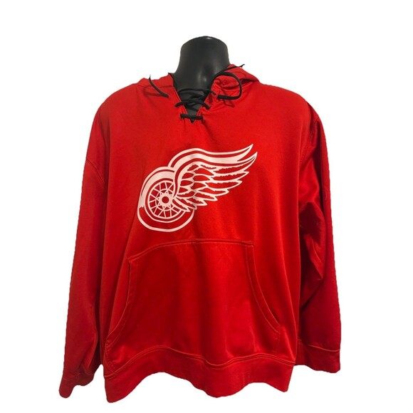 VTG Y2K‎ Team NHL Detroit Red Wings Oversized Pullover Hoodie Mens Medium - Picture 1 of 6